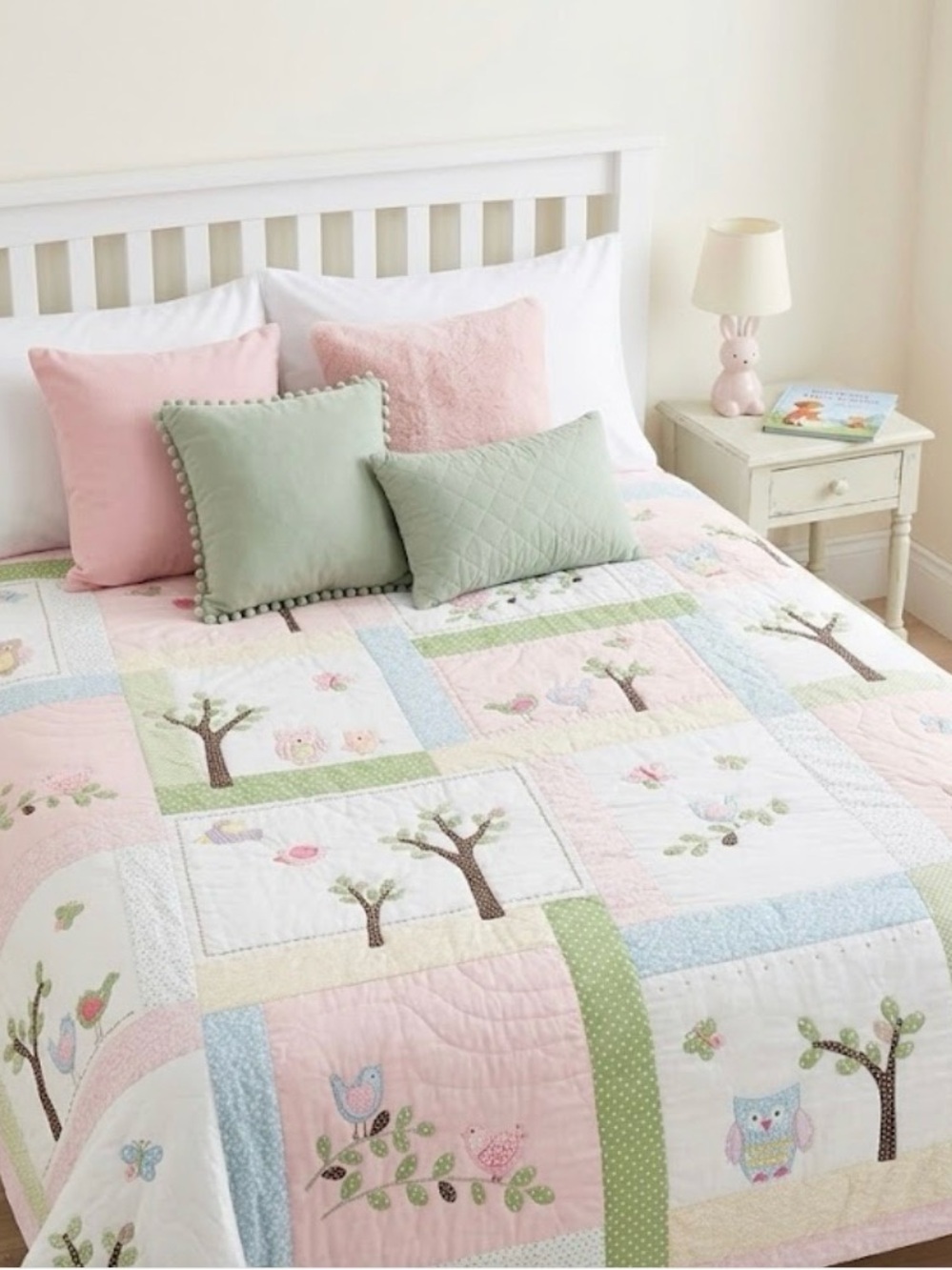 Pottery Barn Kids Pastel Patchwork Quilt - Pink, Green, Blue